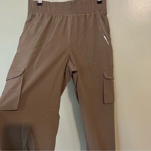 Mind Body Love Womens Lightweight Beige Soft Athletic Joggers Cargo  Pants S